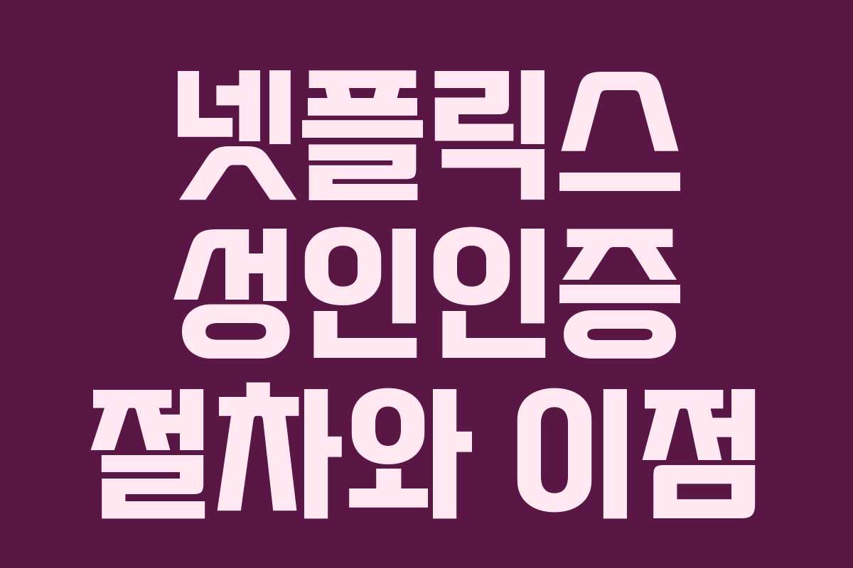 넷플릭스 성인인증 절차와 이점