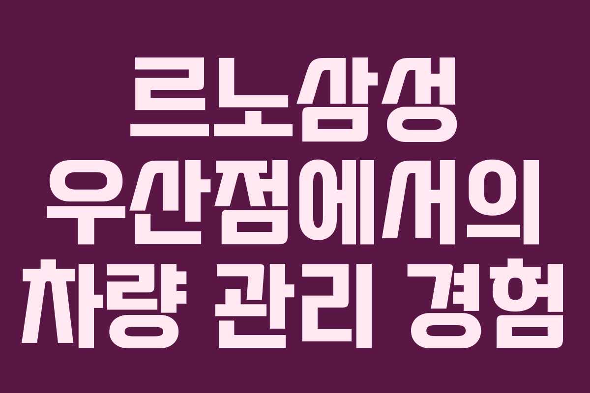 르노삼성 우산점에서의 차량 관리 경험