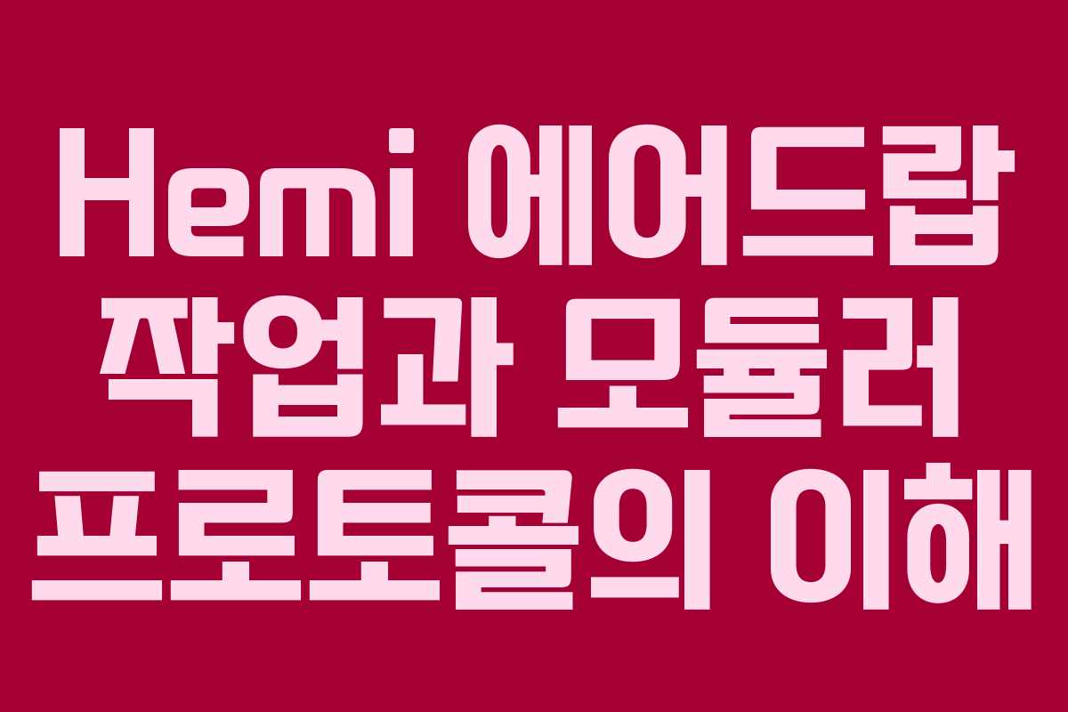 Hemi 에어드랍 작업과 모듈러 프로토콜의 이해