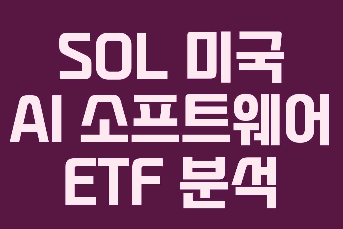 SOL 미국 AI 소프트웨어 ETF 분석