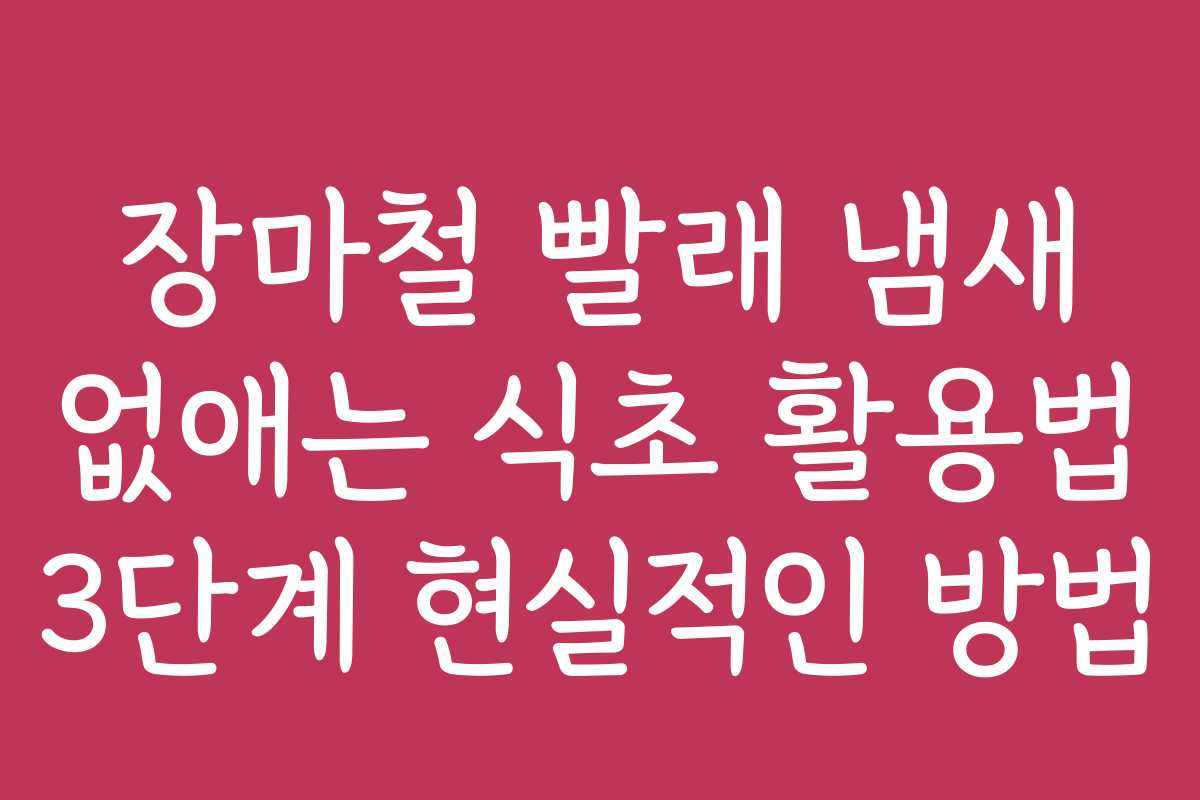 장마철 빨래 냄새 없애는 식초 활용법 3단계 현실적인 방법