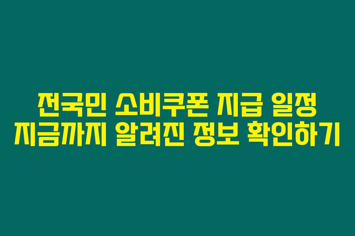 전국민 소비쿠폰 지급 일정 지금까지 알려진 정보 확인하기