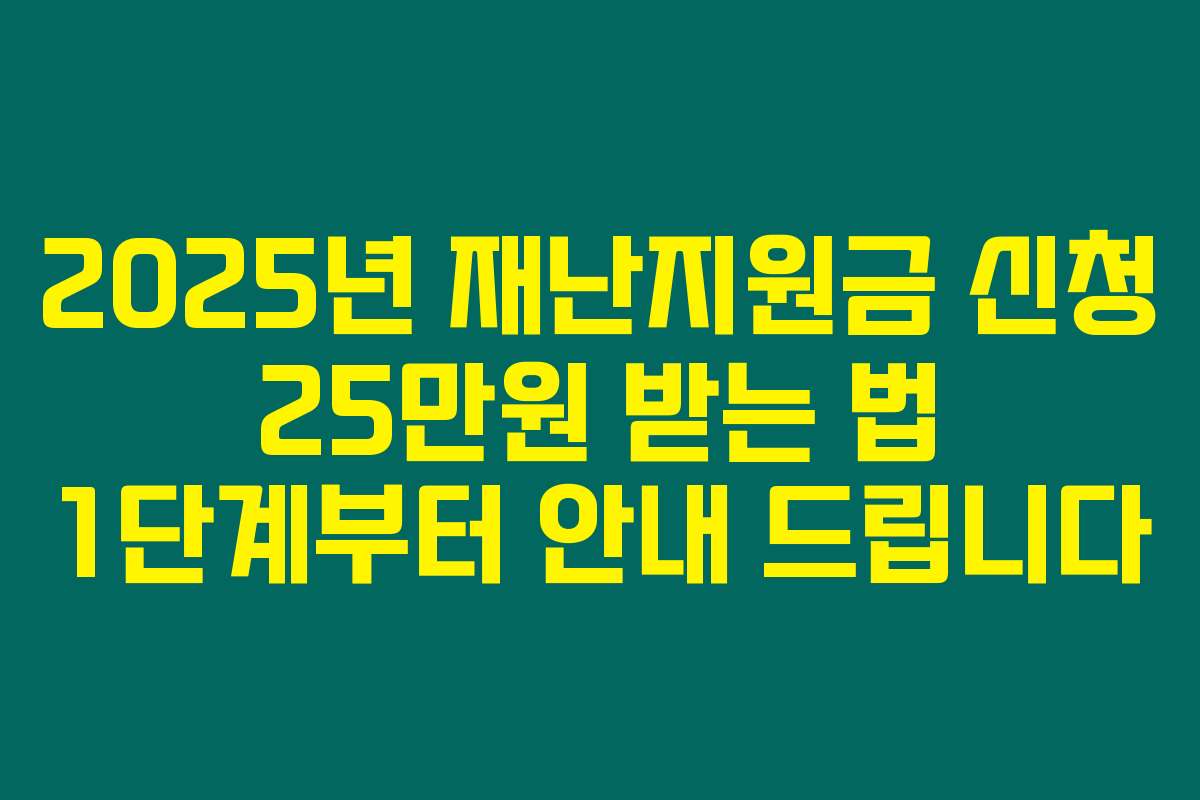 2025년 재난지원금 신청 25만원 받는 법 1단계부터 안내 드립니다