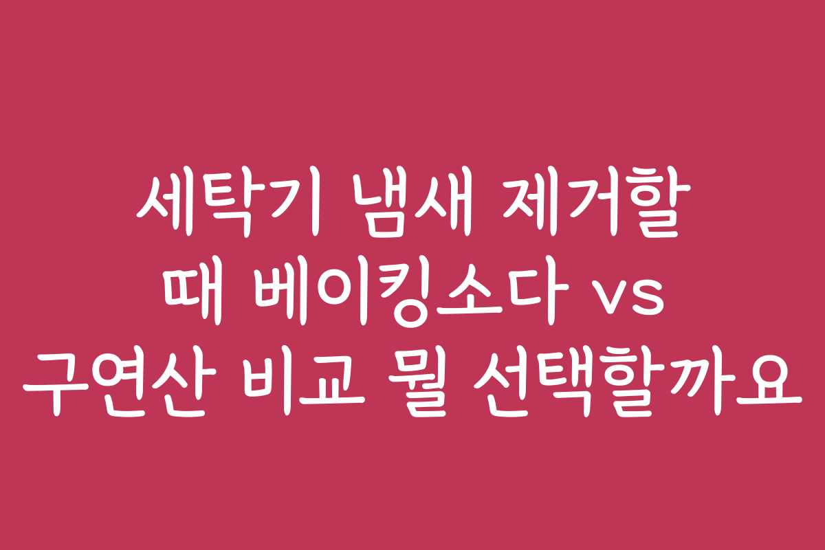 세탁기 냄새 제거할 때 베이킹소다 vs 구연산 비교 뭘 선택할까요