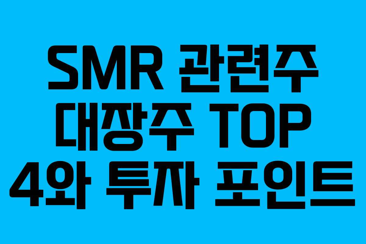 SMR 관련주 대장주 TOP 4와 투자 포인트