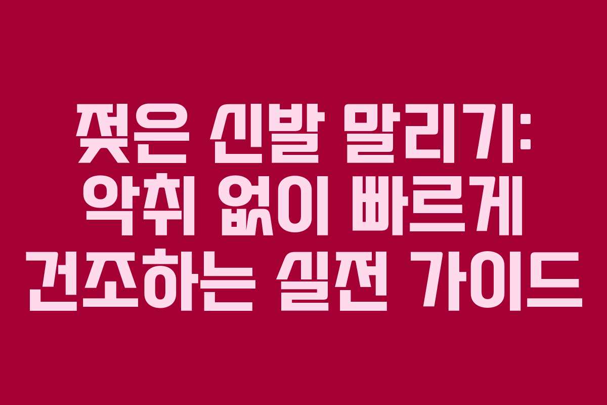 젖은 신발 말리기: 악취 없이 빠르게 건조하는 실전 가이드
