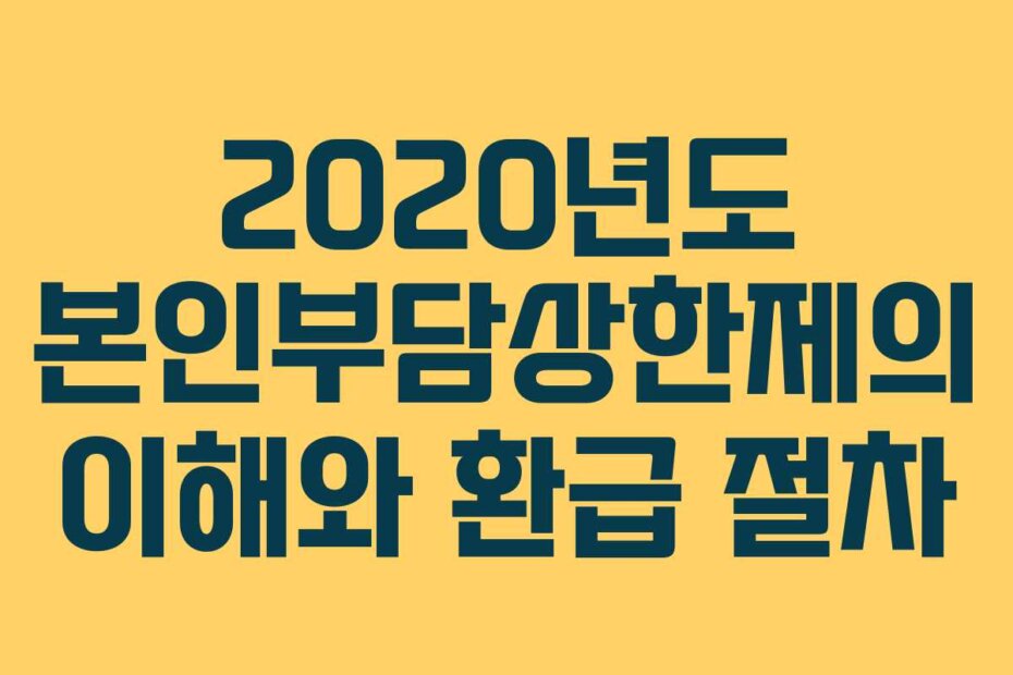 2020년도 본인부담상한제의 이해와 환급 절차