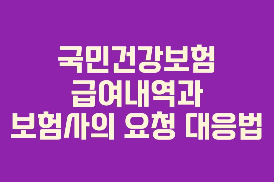 국민건강보험 급여내역과 보험사의 요청 대응법