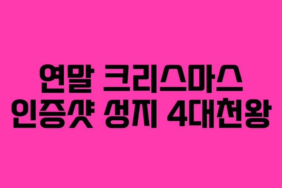 연말 크리스마스 인증샷 성지 4대천왕