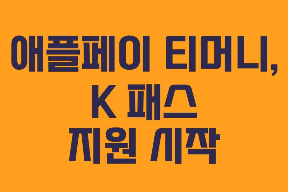 애플페이 티머니, K 패스 지원 시작