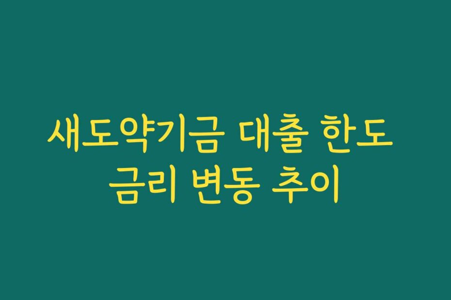 새도약기금 대출 한도 금리 변동 추이
