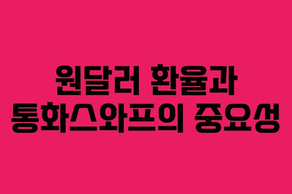 원달러 환율과 통화스와프의 중요성