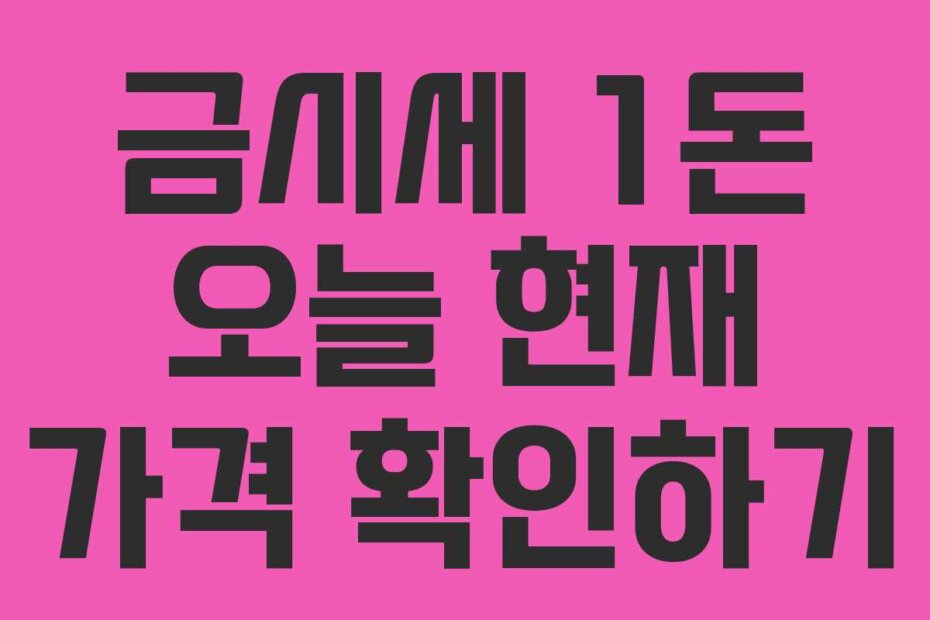 금시세 1돈 오늘 현재 가격 확인하기