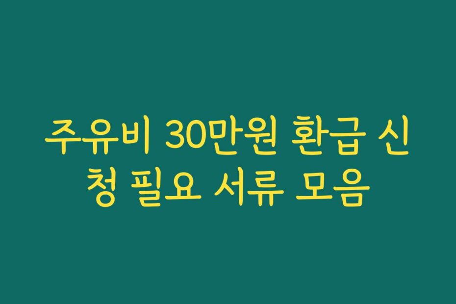 주유비 30만원 환급 신청 필요 서류 모음