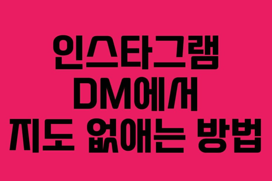 인스타그램 DM에서 지도 없애는 방법