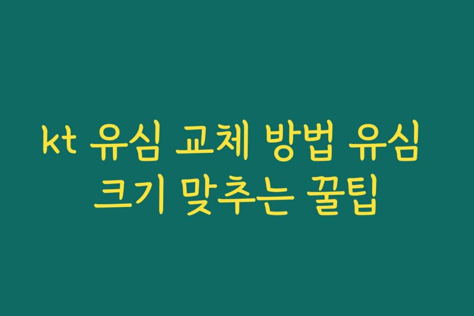 kt 유심 교체 방법 유심 크기 맞추는 꿀팁