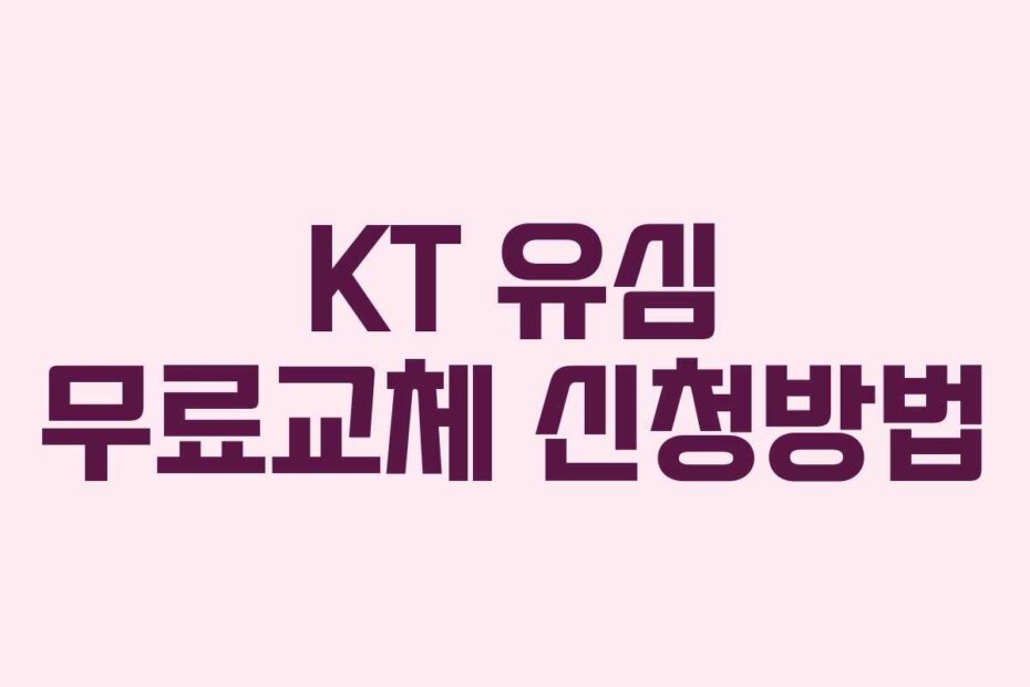 KT 유심 무료교체 신청방법