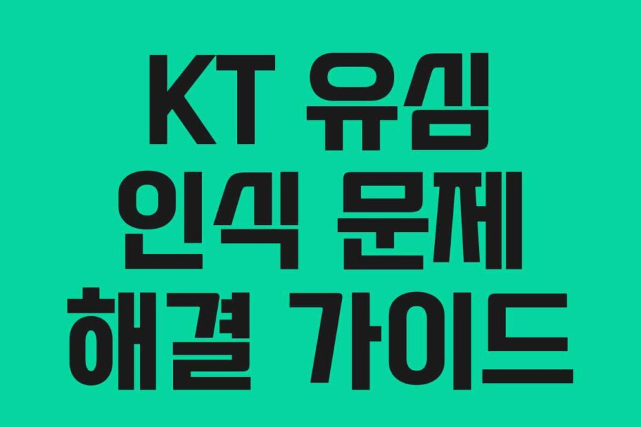 KT 유심 인식 문제 해결 가이드