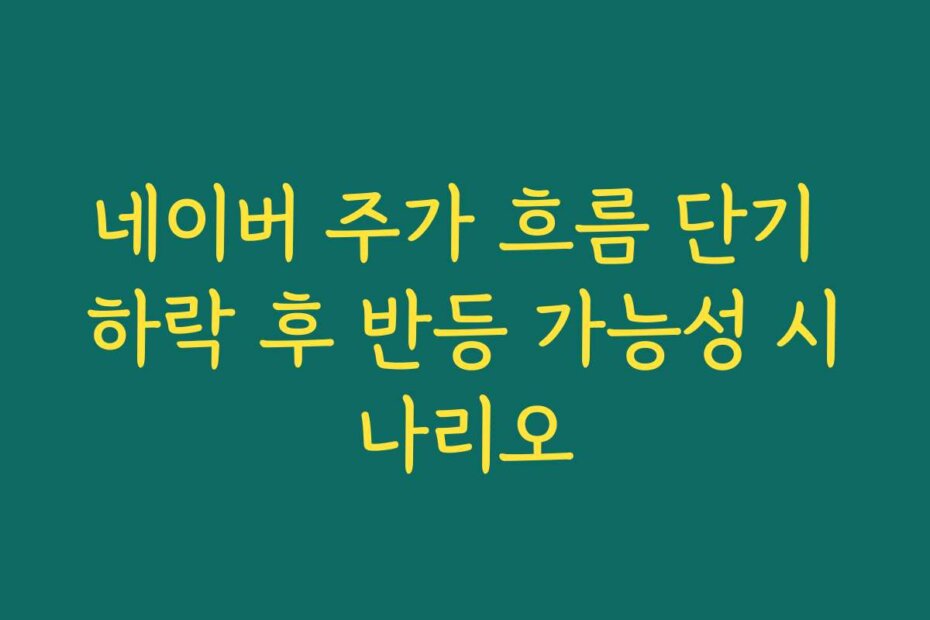 네이버 주가 흐름 단기 하락 후 반등 가능성 시나리오
