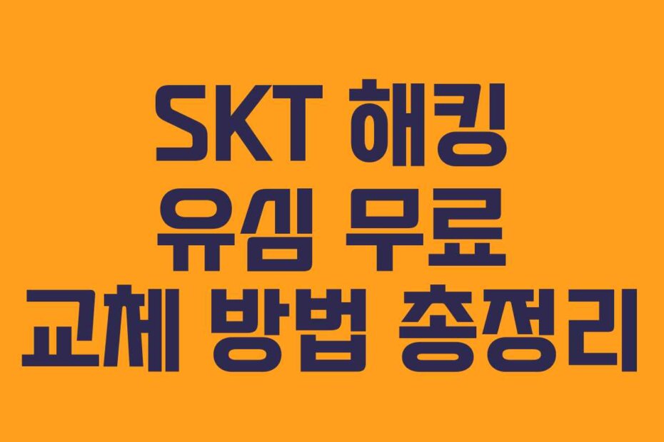 SKT 해킹 유심 무료 교체 방법 총정리