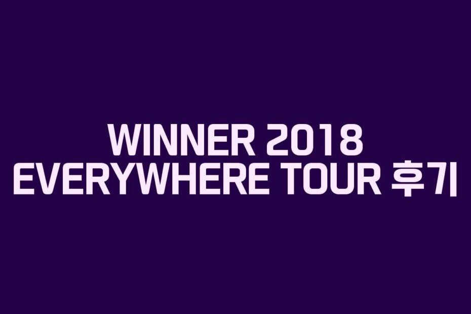 WINNER 2018 EVERYWHERE TOUR 후기