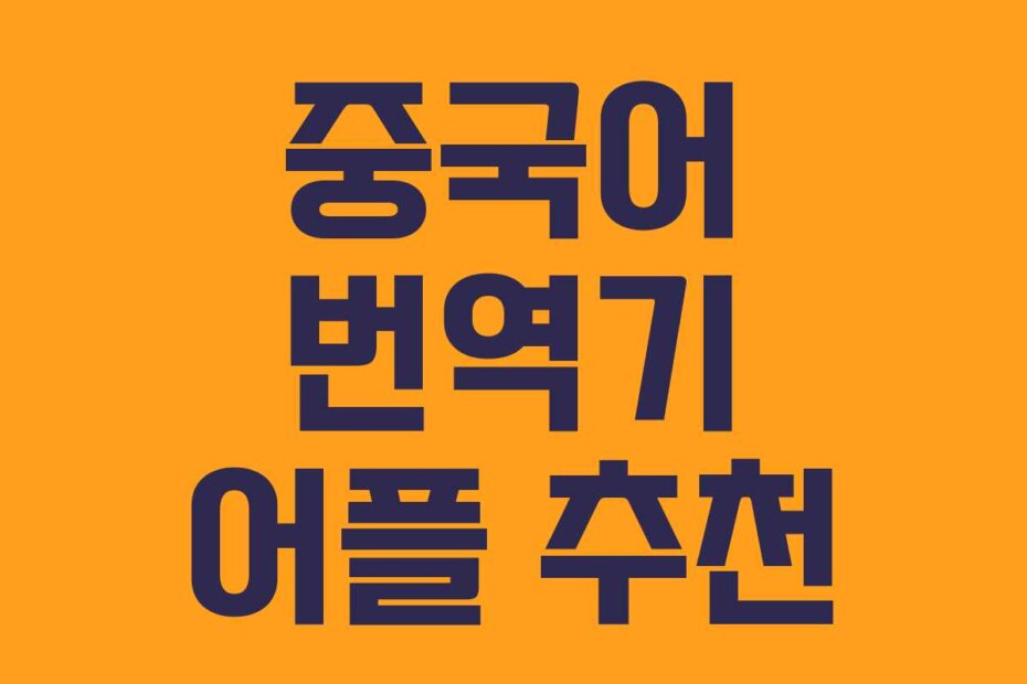 중국어 번역기 어플 추천