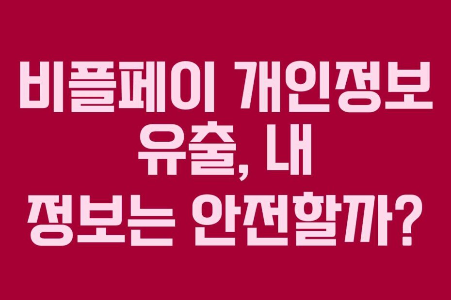 비플페이 개인정보 유출, 내 정보는 안전할까?