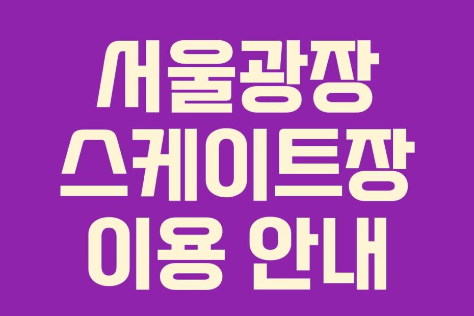 서울광장 스케이트장 이용 안내 서울광장 스케이트장 이용 안내