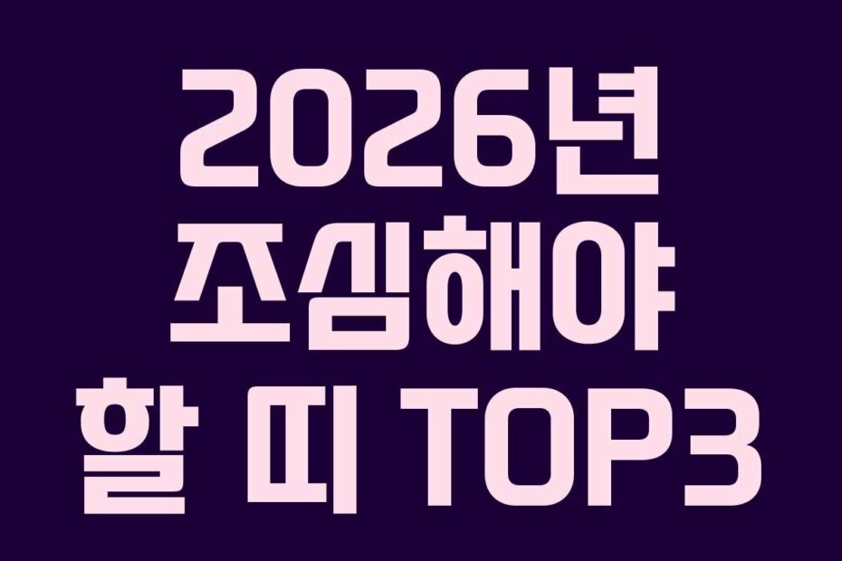 2026년 조심해야 할 띠 TOP3