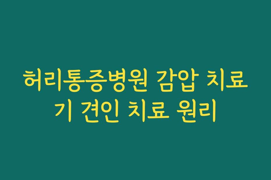 허리통증병원 감압 치료기 견인 치료 원리