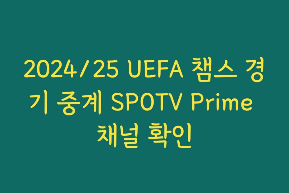 2024/25 UEFA 챔스 경기 중계 SPOTV Prime 채널 확인