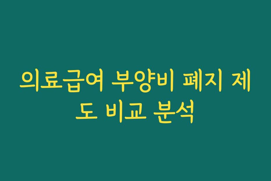 의료급여 부양비 폐지 제도 비교 분석