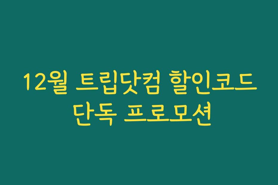12월 트립닷컴 할인코드 단독 프로모션