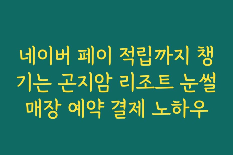 네이버 페이 적립까지 챙기는 곤지암 리조트 눈썰매장 예약 결제 노하우