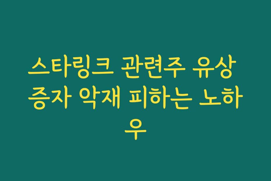스타링크 관련주 유상 증자 악재 피하는 노하우