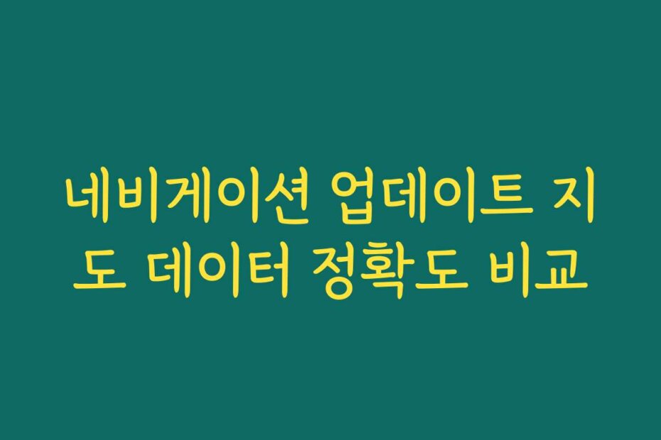 네비게이션 업데이트 지도 데이터 정확도 비교