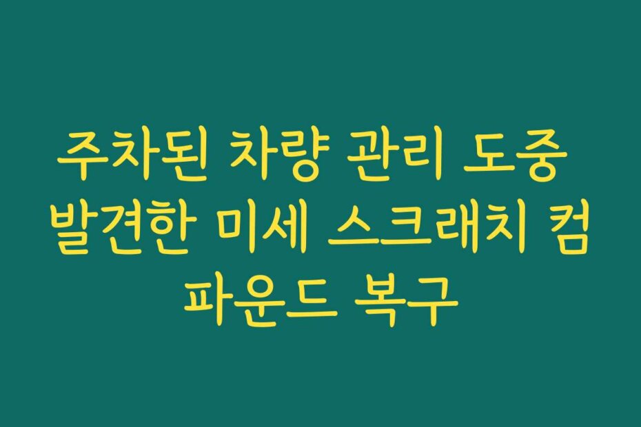 주차된 차량 관리 도중 발견한 미세 스크래치 컴파운드 복구