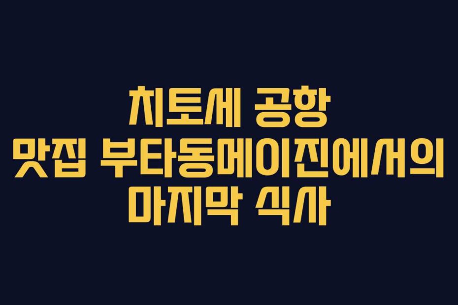 치토세 공항 맛집 부타동메이진에서의 마지막 식사