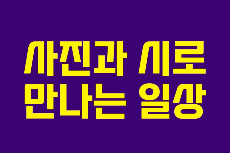 사진과 시로 만나는 일상