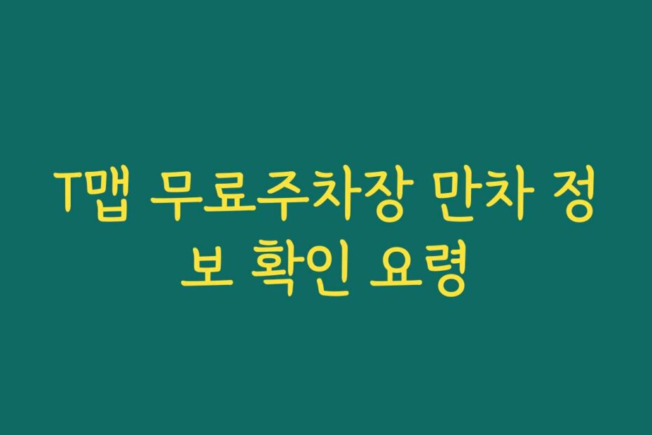 T맵 무료주차장 만차 정보 확인 요령