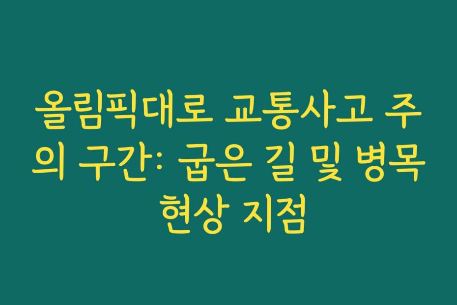 올림픽대로 교통사고 주의 구간: 굽은 길 및 병목 현상 지점