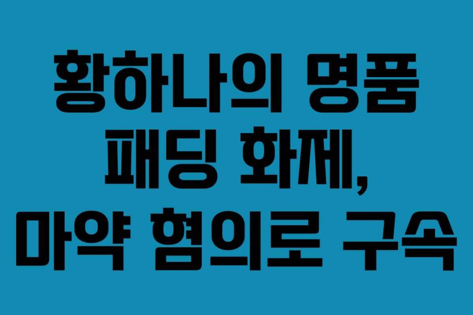 황하나의 명품 패딩 화제, 마약 혐의로 구속