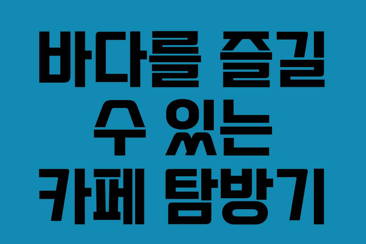 바다를 즐길 수 있는 카페 탐방기