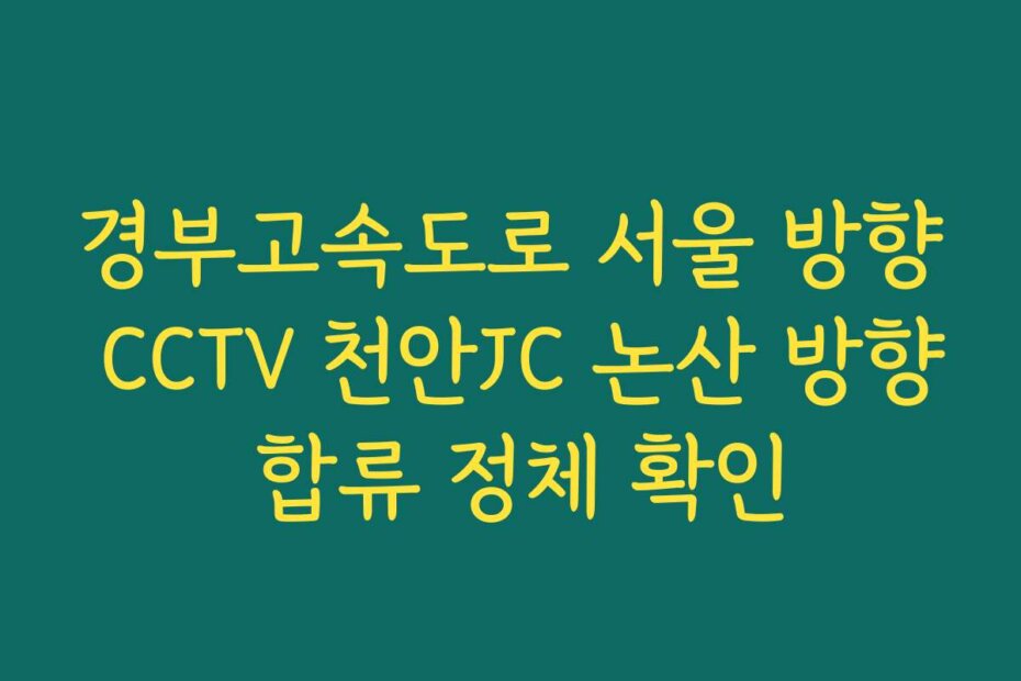 경부고속도로 서울 방향 CCTV 천안JC 논산 방향 합류 정체 확인