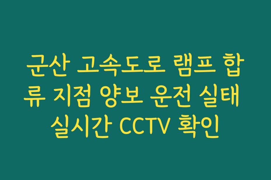 군산 고속도로 램프 합류 지점 양보 운전 실태 실시간 CCTV 확인