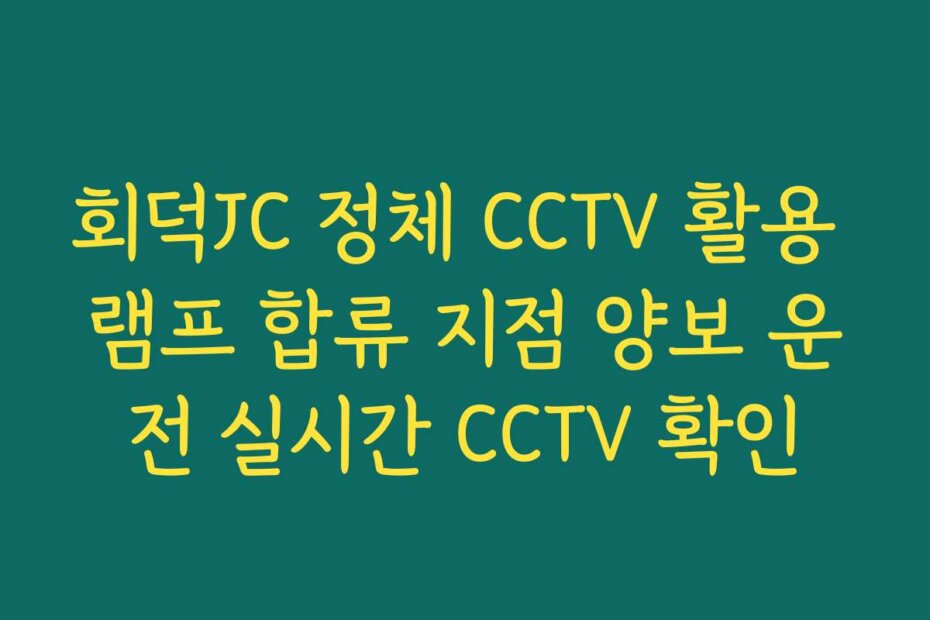 회덕JC 정체 CCTV 활용 램프 합류 지점 양보 운전 실시간 CCTV 확인
