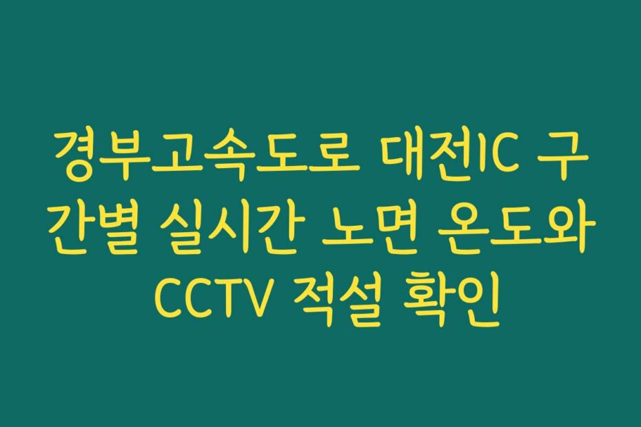 경부고속도로 대전IC 구간별 실시간 노면 온도와 CCTV 적설 확인
