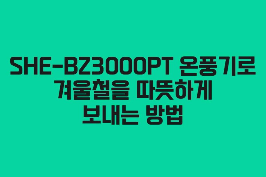 SHE-BZ3000PT 온풍기로 겨울철을 따뜻하게 보내는 방법