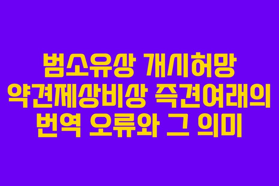범소유상 개시허망 약견제상비상 즉견여래의 번역 오류와 그 의미