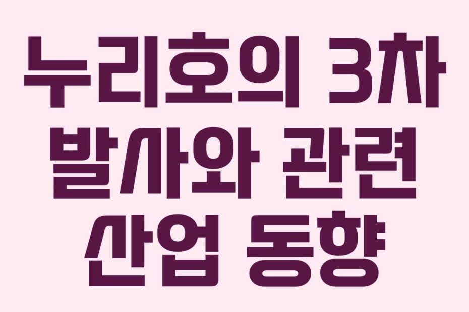 누리호의 3차 발사와 관련 산업 동향